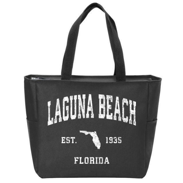 Laguna Beach Florida Fl Vintage Athletic Sports Zip Tote Bag