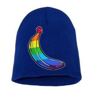 Lgbtq Banana Funny Pride Graphic Cute Rainbow Style Gift Short Acrylic Beanie