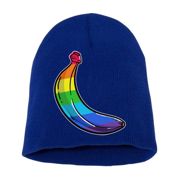 Lgbtq Banana Funny Pride Graphic Cute Rainbow Style Gift Short Acrylic Beanie