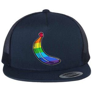 Lgbtq Banana Funny Pride Graphic Cute Rainbow Style Gift Flat Bill Trucker Hat