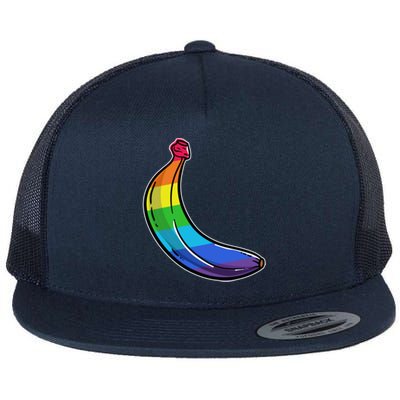 Lgbtq Banana Funny Pride Graphic Cute Rainbow Style Gift Flat Bill Trucker Hat