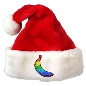 Lgbtq Banana Funny Pride Graphic Cute Rainbow Style Gift Premium Christmas Santa Hat