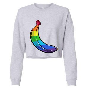 Lgbtq Banana Funny Pride Graphic Cute Rainbow Style Gift Cropped Pullover Crew