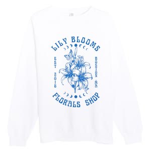 Lily Blooms Floral Shop Lily Flowers Lily Foral Lovers Premium Crewneck Sweatshirt