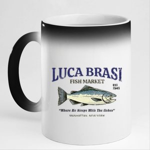 Luca Brasi Fish Market The Godfather Est 1945 Fishing 11oz Black Color Changing Mug