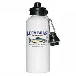 Luca Brasi Fish Market The Godfather Est 1945 Fishing Aluminum Water Bottle