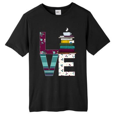 Love Books Flowers And Stripes Gift Tall Fusion ChromaSoft Performance T-Shirt