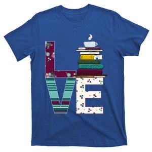 Love Books Flowers And Stripes Gift T-Shirt