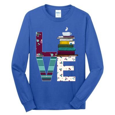 Love Books Flowers And Stripes Gift Tall Long Sleeve T-Shirt