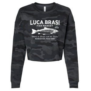 Luca Brasi Fish Market The Godfather Est 1945 Fishing Cropped Pullover Crew