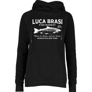 Luca Brasi Fish Market The Godfather Est 1945 Fishing Womens Funnel Neck Pullover Hood