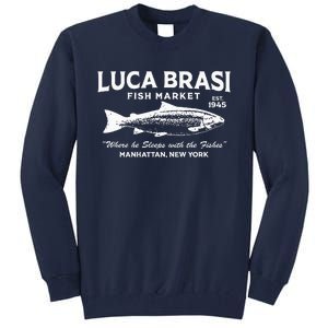 Luca Brasi Fish Market The Godfather Est 1945 Fishing Tall Sweatshirt