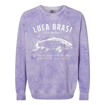 Luca Brasi Fish Market Est 1945 Fishing Colorblast Crewneck Sweatshirt