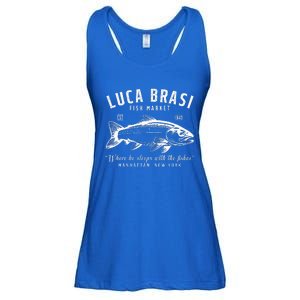 Luca Brasi Fish Market Est 1945 Fishing Ladies Essential Flowy Tank