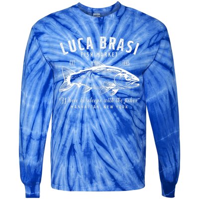 Luca Brasi Fish Market Est 1945 Fishing Tie-Dye Long Sleeve Shirt