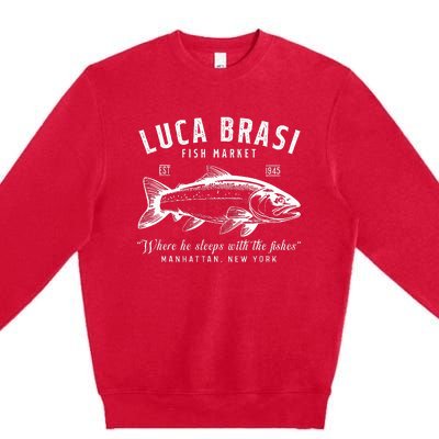 Luca Brasi Fish Market Est 1945 Fishing Premium Crewneck Sweatshirt