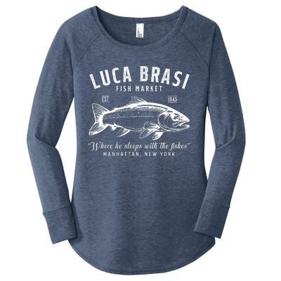 Luca Brasi Fish Market Est 1945 Fishing Women's Perfect Tri Tunic Long Sleeve Shirt