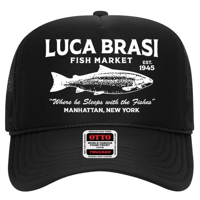 Luca Brasi Fish Market The Godfather Est 1945 Fishing High Crown Mesh Back Trucker Hat