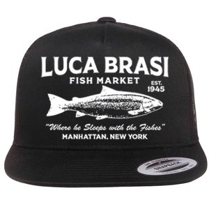 Luca Brasi Fish Market The Godfather Est 1945 Fishing Flat Bill Trucker Hat