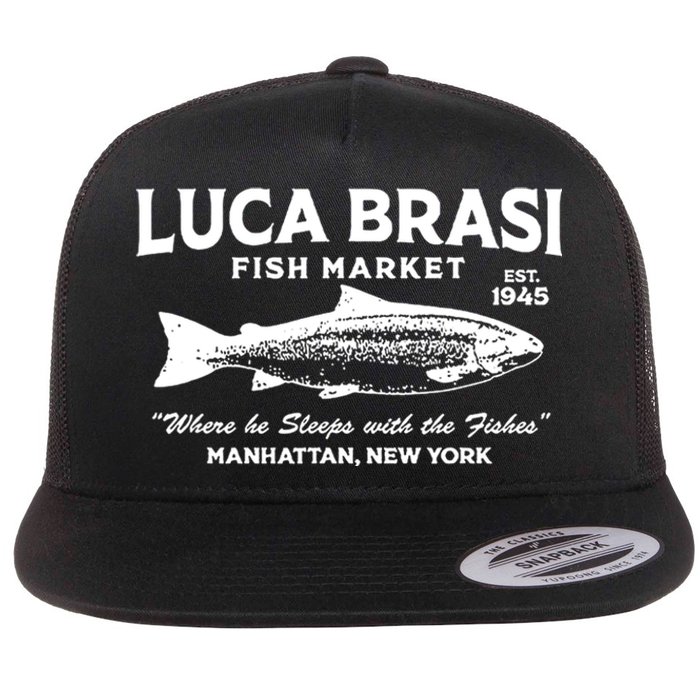 Luca Brasi Fish Market The Godfather Est 1945 Fishing Flat Bill Trucker Hat