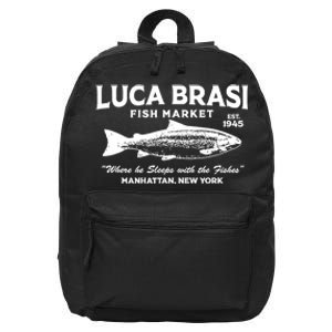 Luca Brasi Fish Market The Godfather Est 1945 Fishing 16 in Basic Backpack