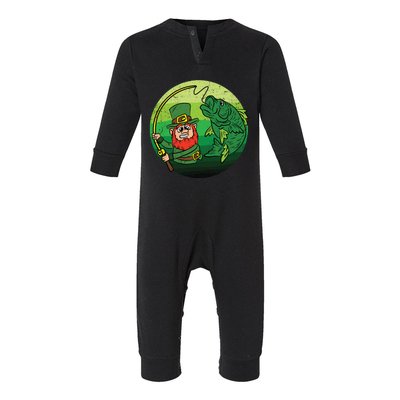 Leprechaun Bass Fishing St Patricks Day Irish Fisher Meaningful Gift Infant Fleece One Piece