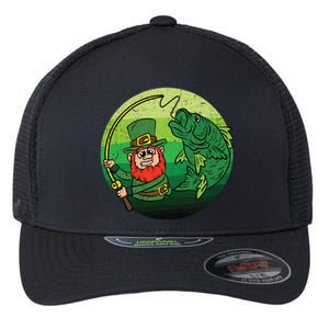 Leprechaun Bass Fishing St Patricks Day Irish Fisher Meaningful Gift Flexfit Unipanel Trucker Cap