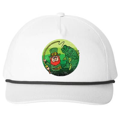 Leprechaun Bass Fishing St Patricks Day Irish Fisher Meaningful Gift Snapback Five-Panel Rope Hat