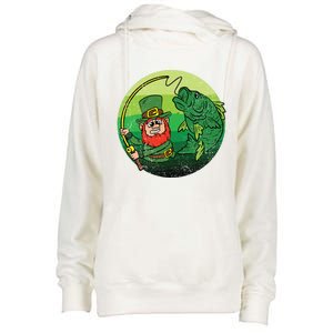 Leprechaun Bass Fishing St Patricks Day Irish Fisher Meaningful Gift Womens Funnel Neck Pullover Hood