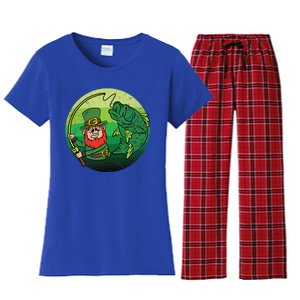 Leprechaun Bass Fishing St Patricks Day Irish Fisher Meaningful Gift Women's Flannel Pajama Set