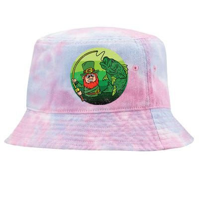 Leprechaun Bass Fishing St Patricks Day Irish Fisher Meaningful Gift Tie-Dyed Bucket Hat