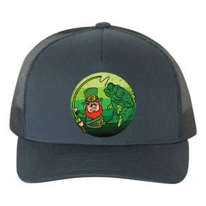 Leprechaun Bass Fishing St Patricks Day Irish Fisher Meaningful Gift Yupoong Adult 5-Panel Trucker Hat