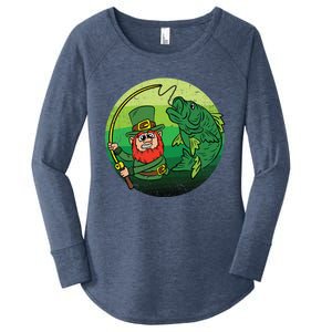 Leprechaun Bass Fishing St Patricks Day Irish Fisher Meaningful Gift Women's Perfect Tri Tunic Long Sleeve Shirt