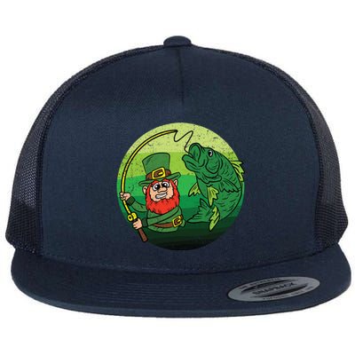 Leprechaun Bass Fishing St Patricks Day Irish Fisher Meaningful Gift Flat Bill Trucker Hat