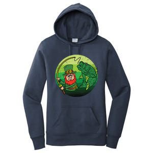 Leprechaun Bass Fishing St Patricks Day Irish Fisher Meaningful Gift Women's Pullover Hoodie