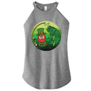 Leprechaun Bass Fishing St Patricks Day Irish Fisher Meaningful Gift Women's Perfect Tri Rocker Tank