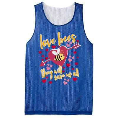 Love Bees Funny Gift They Will Save Us Allfunny Gift Bee Keeper Valentines Day G Mesh Reversible Basketball Jersey Tank