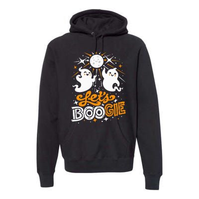 Let's Boogie Funny Cute Disco Fever 70s Halloween Boo Ghosts Premium Hoodie