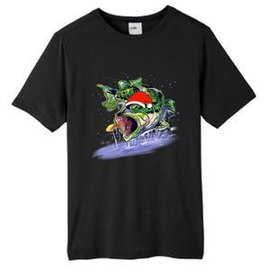 Largemouth Bass Fishing Merry Fishmas Gift Tall Fusion ChromaSoft Performance T-Shirt