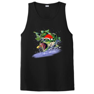 Largemouth Bass Fishing Merry Fishmas Gift PosiCharge Competitor Tank