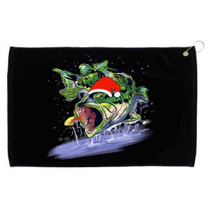 Largemouth Bass Fishing Merry Fishmas Gift Grommeted Golf Towel