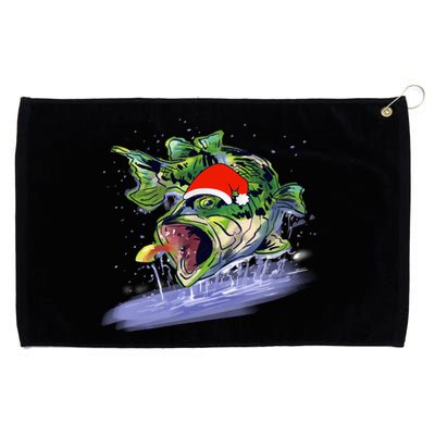 Largemouth Bass Fishing Merry Fishmas Gift Grommeted Golf Towel