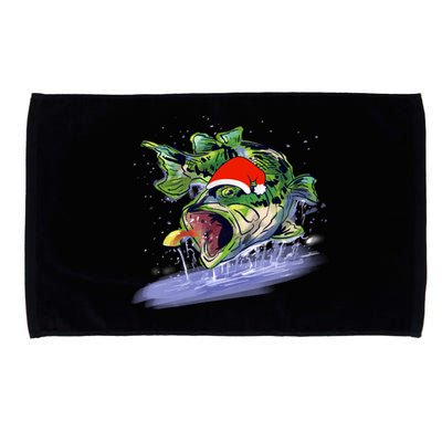 Largemouth Bass Fishing Merry Fishmas Gift Microfiber Hand Towel