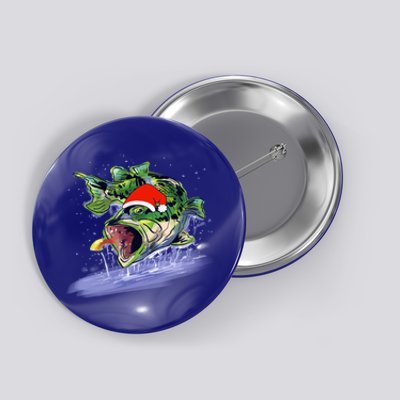 Largemouth Bass Fishing Merry Fishmas Gift Button