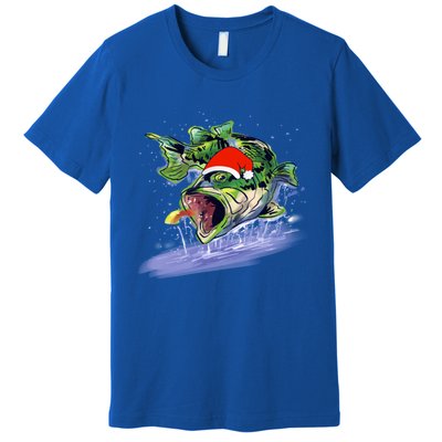 Largemouth Bass Fishing Merry Fishmas Gift Premium T-Shirt