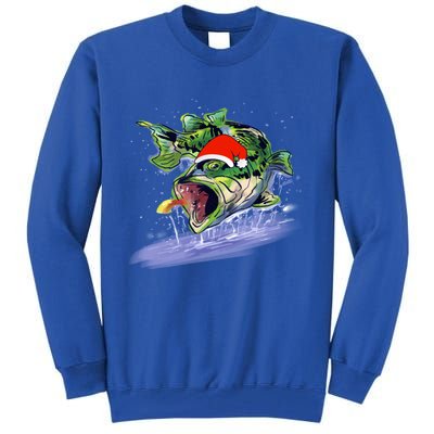 Largemouth Bass Fishing Merry Fishmas Gift Tall Sweatshirt