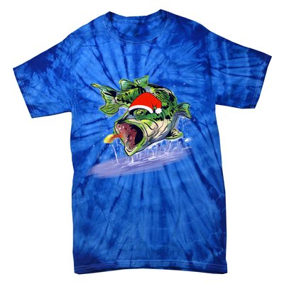 Largemouth Bass Fishing Merry Fishmas Gift Tie-Dye T-Shirt