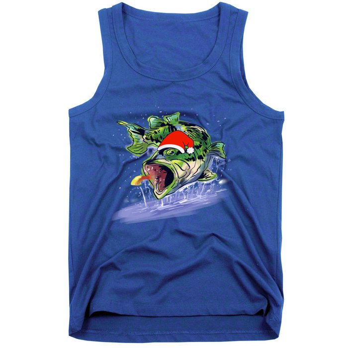 Largemouth Bass Fishing Merry Fishmas Gift Tank Top