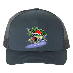 Largemouth Bass Fishing Merry Fishmas Gift Yupoong Adult 5-Panel Trucker Hat