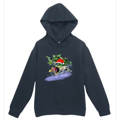 Largemouth Bass Fishing Merry Fishmas Gift Urban Pullover Hoodie